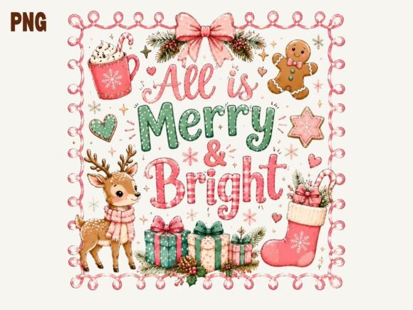 Download All is Merry and Bright Christmas PNG, - Merry and bright Collection