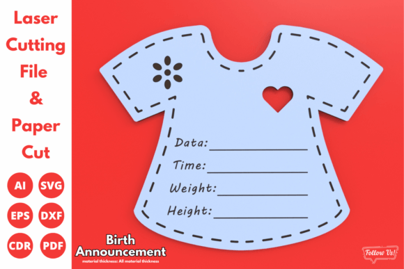 Download Birth Announcement, Laser Cut Files, Svg - Laser Collection