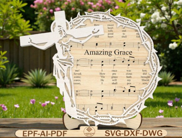 Download Christian Music Cross Plaque Laser Cut - Laser Collection