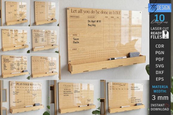 Download Acrylic Wall Planners Laser Cut Bundle - Laser Collection