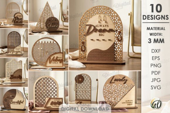 Download 3D Jewelry Display Stands Bundle Laser - Laser Collection