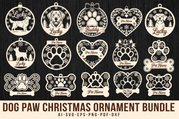Download Dog Paw Christmas Ornament SVG Bundle - Svg bundle Collection