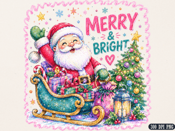 Download Merry and Bright PNG, Cute Santa - Merry and bright Collection