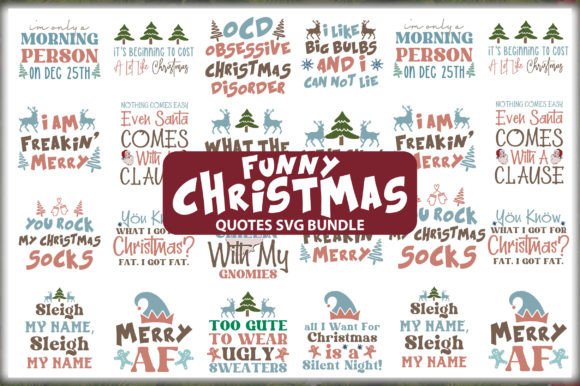 Download Funny Christmas Quotes SVG Bundle - Premium Resources