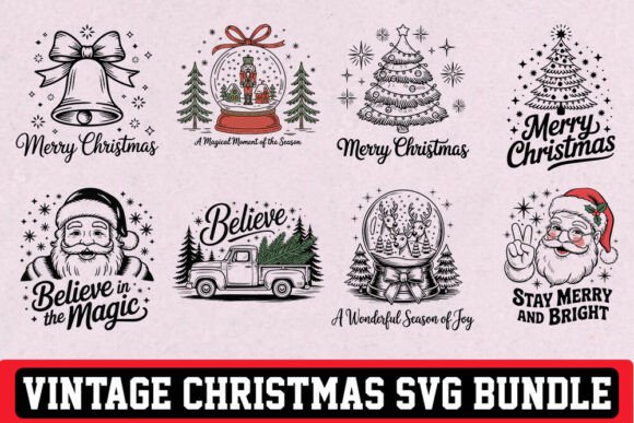 Download Vintage Christmas SVG Bundle. - Svg bundle Collection