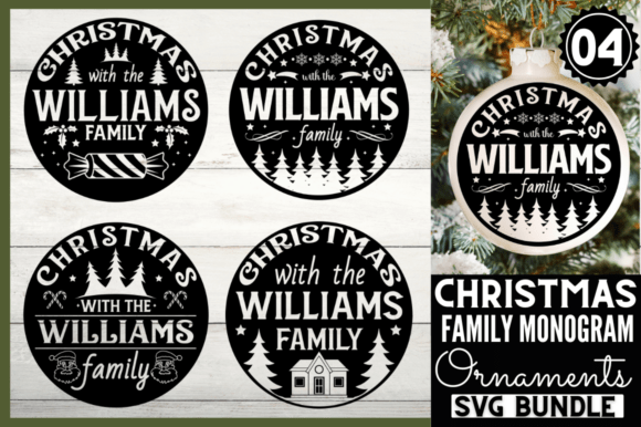 Download Christmas Family Monogram SVG Bundle - Svg bundle Collection
