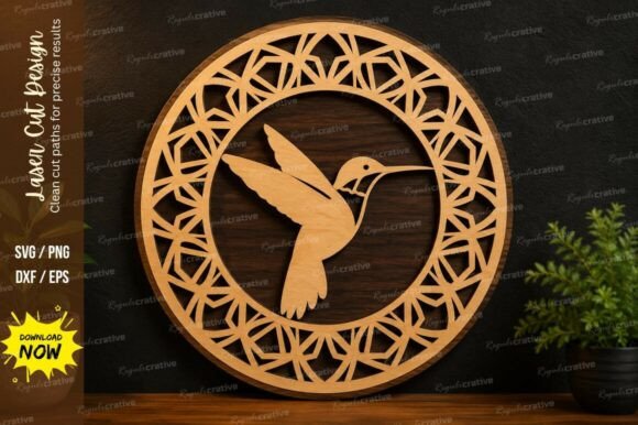 Download Hummingbird Mandala Circle Laser Cut SVG - Laser Collection