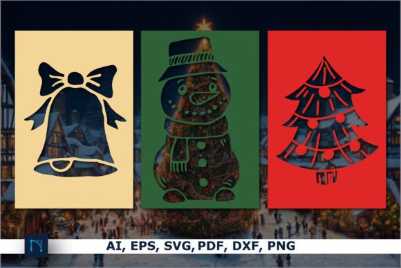 Download Paper Cut Christmas Card SVG Bundle - Svg bundle Collection