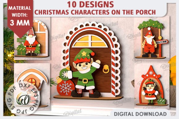 Download 3D Christmas Characters LaserCut Bundle - Laser Collection