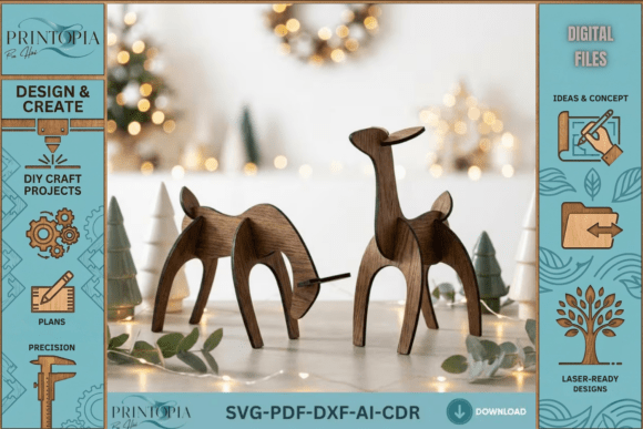 Download 3D Reindeer Laser Cut Files - Laser Collection
