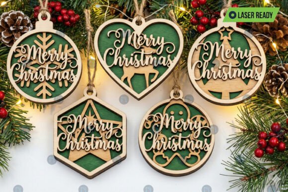 Download Layer Laser Cut Christmas Ornament Bundl - Laser Collection