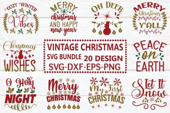 Download Vintage Christmas SVG Bundle - Svg bundle Collection