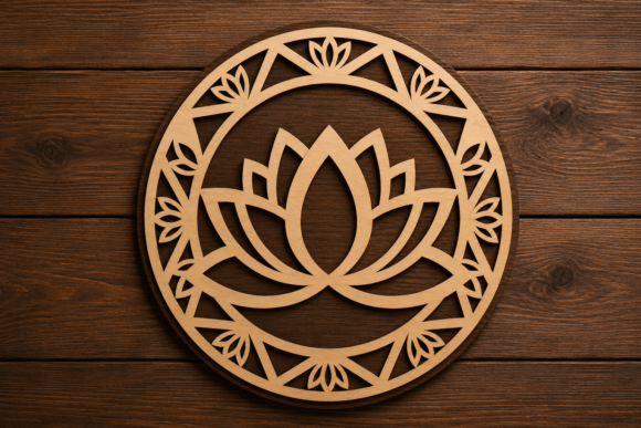 Download Lotus Mandala Circle Laser Cut SVG File - Laser Collection