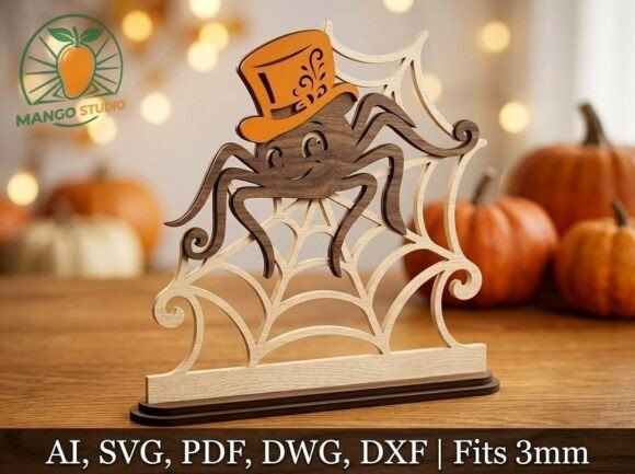 Download 3D Halloween Spider Stand Laser Cut File - Laser Collection