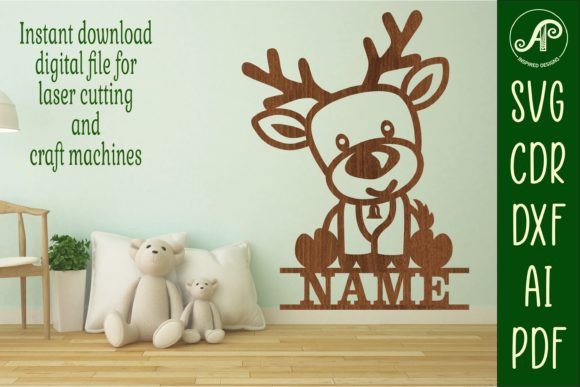 Download Reindeer Name Sign Svg Laser Cut Art - Laser Collection
