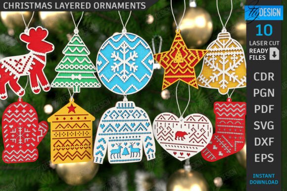 Download Christmas Ornaments Laser Cut Bundle - Laser Collection