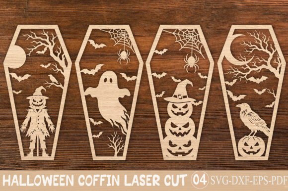 Download Halloween Coffin Laser Cut SVG Design - Laser Collection