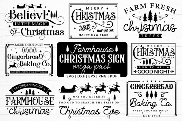 Download Farmhouse Christmas Sign SVG Mega Pack - Mega Collection