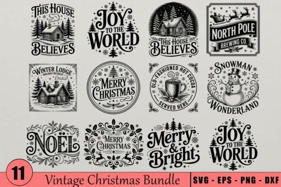 Download Vintage Christmas SVG Bundle - Svg bundle Collection