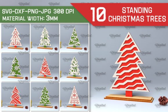 Download Standing Christmas Trees LaserCut Bundle - Laser Collection
