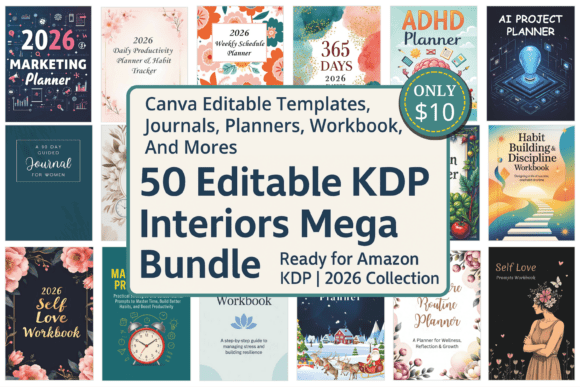 Download 50 Editable KDP Interiors Mega Bundle - Mega Collection