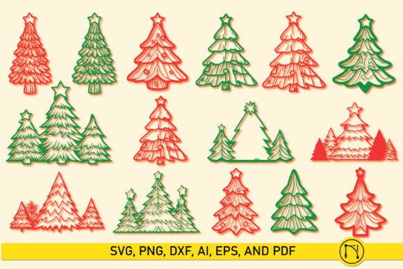 Download Paper Cut Christmas Tree SVG Bundle - Svg bundle Collection