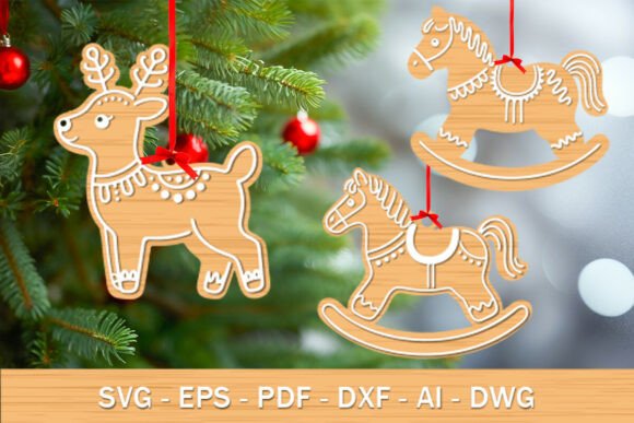 Download Laser Cut Reindeer &amp; Horse Ornament SVG - Laser Collection