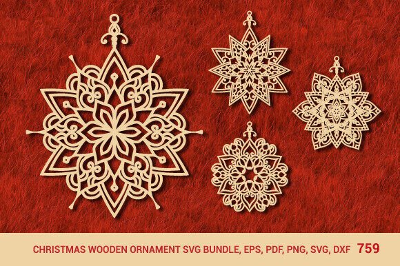Download Christmas Wooden Ornament SVG Bundle 759 - Svg bundle Collection