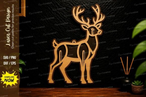 Download Christmas Reindeer Laser Cut SVG Design - Laser Collection
