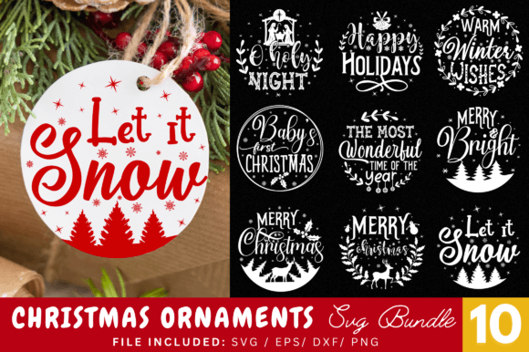 Download Christmas Round Ornaments SVG Bundle - Svg bundle Collection