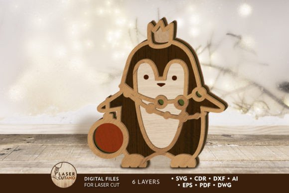 Download CHRISTMAS DECOR, Penguin Laser Cut File - Laser Collection