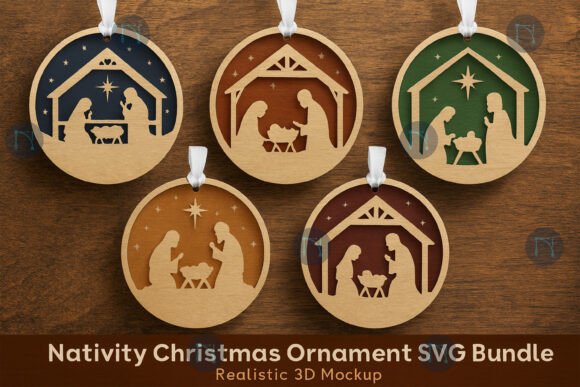 Download Nativity Christmas Ornament SVG Bundle - Svg bundle Collection