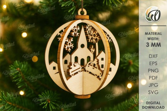 Download 3D Christmas Ornament Laser Cut - Laser Collection