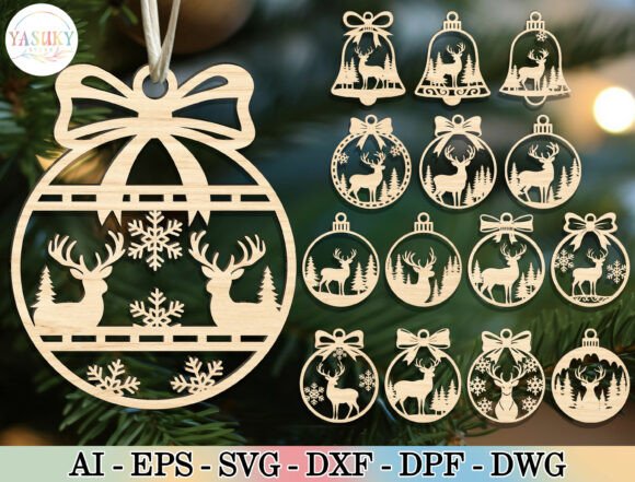 Download Reindeer Christmas Ornament SVG Bundle - Svg bundle Collection