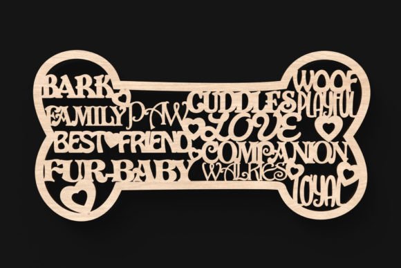 Download Dog Bone Words Sign Svg Laser Cut Files - Laser Collection