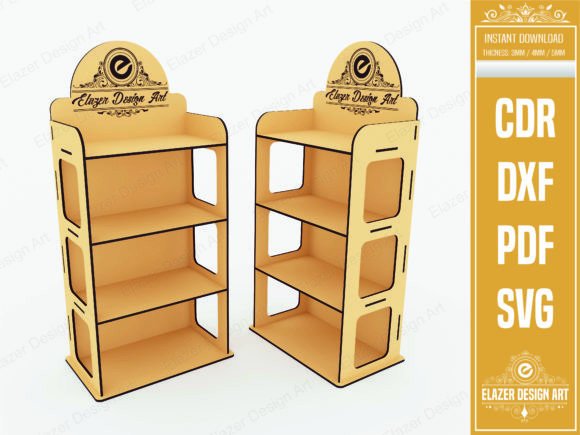 Download Laser Cut 4 Shelf Display Stand Svg File - Laser Collection