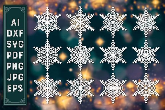 Download Snowflakes Laser Cut SVG, Dxf Bundle 111 - Laser Collection