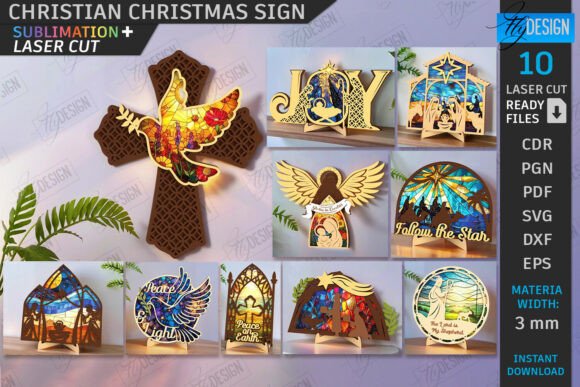 Download Christian Christmas Signs Laser Cut Set - Laser Collection