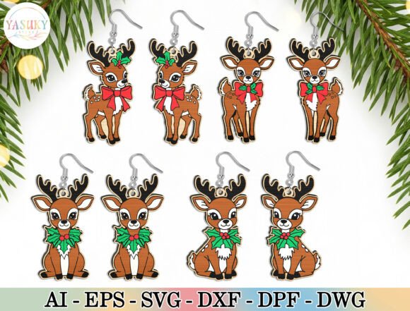 Download Reindeer Earrings SVG Bundle - Svg bundle Collection