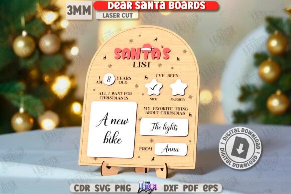 Download Dear Santa Board Laser Cut |Santa's List - Laser Collection