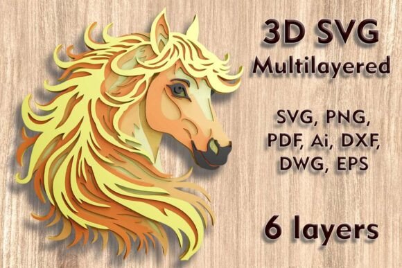 Download Horse 3D SVG Multilayer Laser Cut Files - Laser Collection