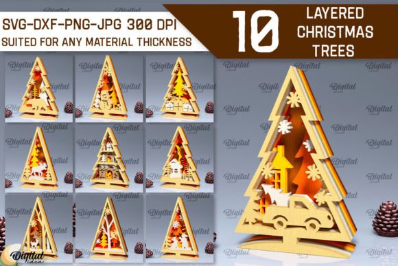 Download Layered Christmas Trees LaserCut Bundle - Laser Collection