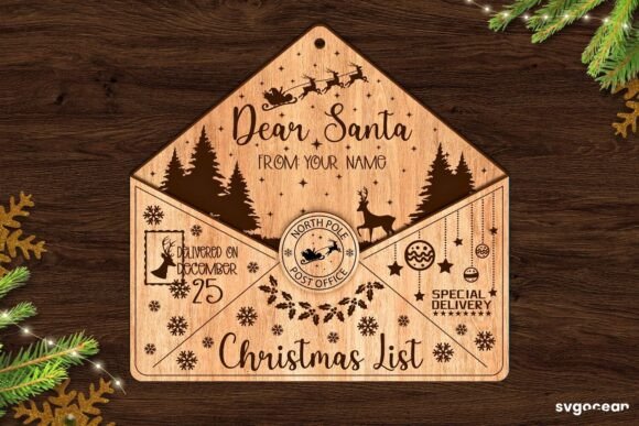 Download Dear Santa Letter Envelope Laser Cut - Laser Collection