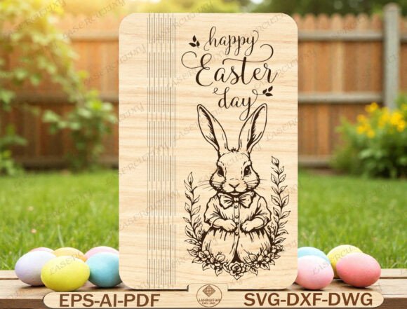 Download Easter Rabbit Wood Sign Laser Cut File - Laser Collection