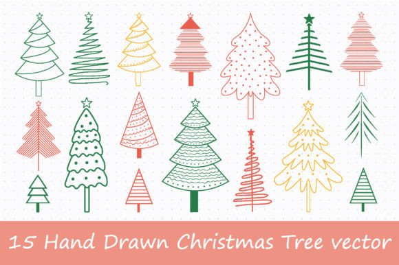 Download 15 Hand Drawn Christmas Tree Svg Bundle - Svg bundle Collection