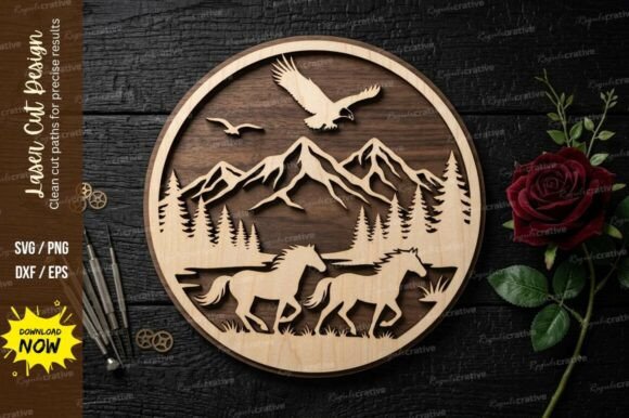 Download Mountain Deer Frame Laser Cut Svg - Laser Collection