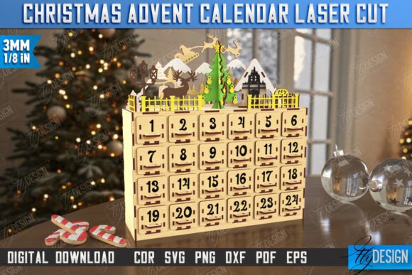 Download Christmas Advent Calendar Laser Cut |CNC - Laser Collection