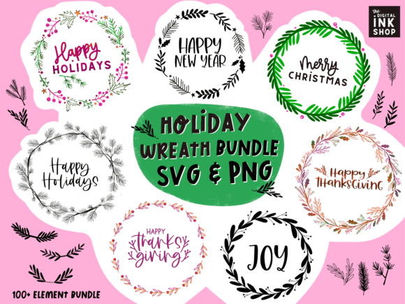 Download Holiday Wreath SVG Bundle - Svg bundle Collection