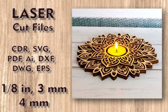 Download Candle Holder Mandala Laser Cut Files - Laser Collection