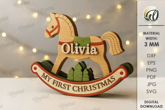 Download Baby’s First Christmas Decor Laser Cut - Laser Collection